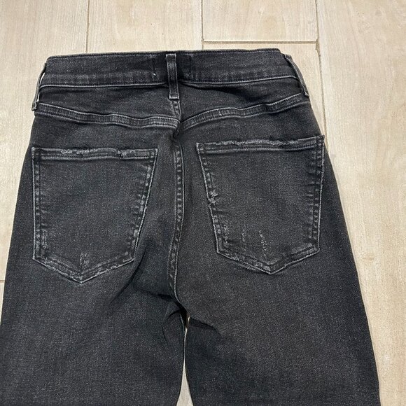 Womens AGOLDE Sophie A018 C-844 Black Distressed Crop Skinny Jeans Chewed Hem 27 - Picture 9 of 13